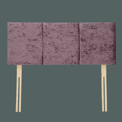 "Urban Textures Luxury 26"" High Crushed Velvet Fabric Upholstered Elba Bed Headboard - Aubergine" - image 1