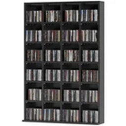Black Media Storage Rack Dvd Cd Display Shelf - thumbnail 4