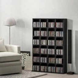 Black Media Storage Rack Dvd Cd Display Shelf - thumbnail 3