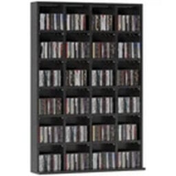 Black Media Storage Rack Dvd Cd Display Shelf - thumbnail 1