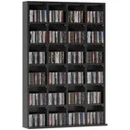 Black Media Storage Rack Dvd Cd Display Shelf