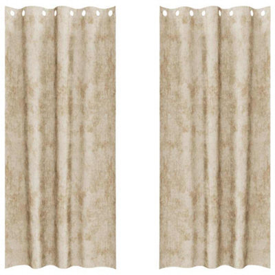 Berkfield Classic Curtain With Curtains 2 Pcs Cream 260 X 140 Cm Velvet - image 1
