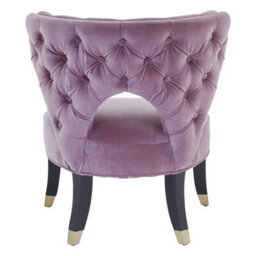 Orsina Lilac Feature Chair,plush Seat With Black Wooden Legs,button Tufted Accent Armchair,ocassional Chair - thumbnail 5