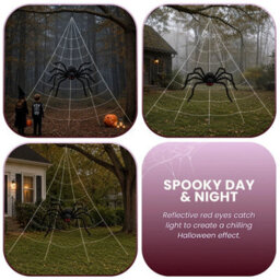 Giant Halloween Spider Web 5 Meter Fuzzy Outdoor Garden Scary Decoration Prop - thumbnail 5