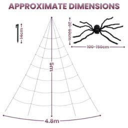 Giant Halloween Spider Web 5 Meter Fuzzy Outdoor Garden Scary Decoration Prop - thumbnail 2