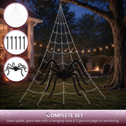 Giant Halloween Spider Web 5 Meter Fuzzy Outdoor Garden Scary Decoration Prop - thumbnail 4