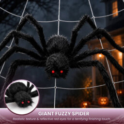 Giant Halloween Spider Web 5 Meter Fuzzy Outdoor Garden Scary Decoration Prop - thumbnail 3