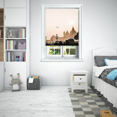 Lister Cartwright Photographic Blackout Roller Blinds For Bedroom Windows - (180 X 140 Cm) - Venice Tonal - image 1