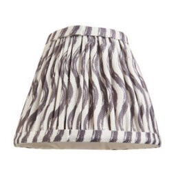 Luminosa Lighting Luminosa Obelisk Arc Brushed Aged Brass Plate Wall Light With Pearl Grey Fabric Ripple Shade 16Cm B22 - thumbnail 6