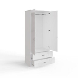 Fwstyle Chilton 2 Piece Gloss White Nursery Furniture Set - 2 Door 2 Drawer Combination Wardrobe, 6 Drawer Chest Of Drawers - thumbnail 6