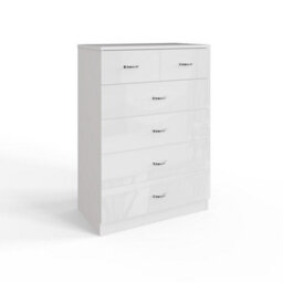 Fwstyle Chilton 2 Piece Gloss White Nursery Furniture Set - 2 Door 2 Drawer Combination Wardrobe, 6 Drawer Chest Of Drawers - thumbnail 4