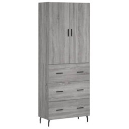 Berkfield Highboard Grey Sonoma 69.5X34X180 Cm Engineered Wood - thumbnail 2