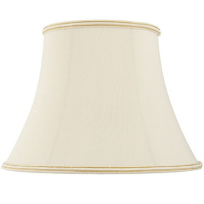 "20"" Bowed Oval Handmade Lamp Shade Cream Fabric Classic Table Light Bulb Cover" - image 1