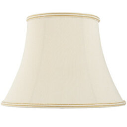 "20"" Bowed Oval Handmade Lamp Shade Cream Fabric Classic Table Light Bulb Cover"