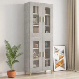 Berkfield Hanging Wall Cabinet Concrete Grey 69.5X34X90 Cm - thumbnail 9
