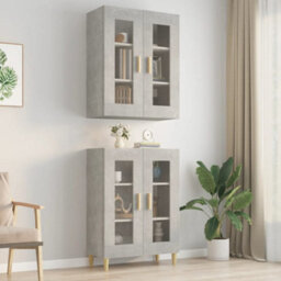 Berkfield Hanging Wall Cabinet Concrete Grey 69.5X34X90 Cm - thumbnail 1