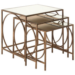 Orsina Geometric Design Nest Of 3 Tables, Modern Design Nesting Tables For Livingroom, Space Saving Small Tables - thumbnail 2