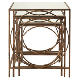 Orsina Geometric Design Nest Of 3 Tables, Modern Design Nesting Tables For Livingroom, Space Saving Small Tables - thumbnail 3