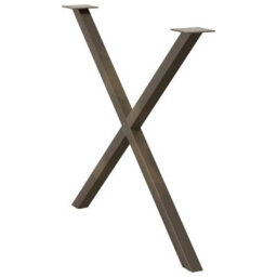 Berkfield Dining Table Legs X-Shaped 2 Pcs Natural Steel 90X(72-73) Cm Steel - thumbnail 4
