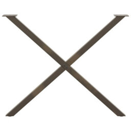 Berkfield Dining Table Legs X-Shaped 2 Pcs Natural Steel 90X(72-73) Cm Steel - thumbnail 5