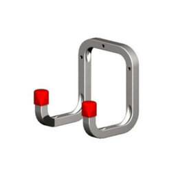 Securit Square Galvanised Wall Hook Silver/red (90mm) - thumbnail 1