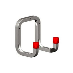Securit Square Galvanised Wall Hook Silver/red (90mm) - thumbnail 2