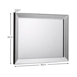 Julian Bowen Soprano Glass Wall Mirror, Wood Frame, Rectangular, Wall Mounted, Horizontal Or Veritcal, 80 X 60 X 3.5Cm - thumbnail 3