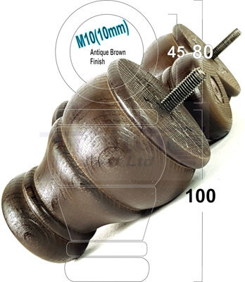 L&F 4X Wooden Bun Feet Antique Brown Replacement Furniture Legs Sofas Chairs Footstools M10 Cwc802 - image 1