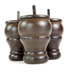 L&F 4X Wooden Bun Feet Antique Brown Replacement Furniture Legs Sofas Chairs Footstools M10 Cwc802 - thumbnail 7