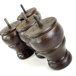L&F 4X Wooden Bun Feet Antique Brown Replacement Furniture Legs Sofas Chairs Footstools M10 Cwc802 - thumbnail 6