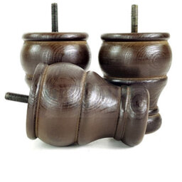 L&F 4X Wooden Bun Feet Antique Brown Replacement Furniture Legs Sofas Chairs Footstools M10 Cwc802 - thumbnail 5