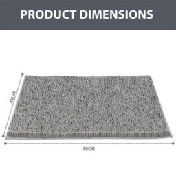 Crystals Non Slip Bath Mat Water Absorbent Shower Mats Machine Washable Bathroom Rug, Grey - thumbnail 2