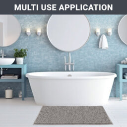 Crystals Non Slip Bath Mat Water Absorbent Shower Mats Machine Washable Bathroom Rug, Grey - thumbnail 8