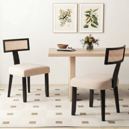 Costway Set Of 2 Dining Chairs Linen Fabric Accent Chairs Armless Padded Side Chairs - thumbnail 1