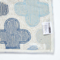 Homescapes Blue And Grey Pattern Cotton Bath Mat - thumbnail 5