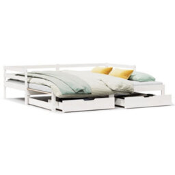 Berkfield Daybed With Trundle And Drawers Without Mattress White 90X190 Cm Single - thumbnail 2