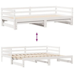 Berkfield Daybed With Trundle And Drawers Without Mattress White 90X190 Cm Single - thumbnail 5