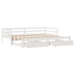 Berkfield Daybed With Trundle And Drawers Without Mattress White 90X190 Cm Single - thumbnail 9