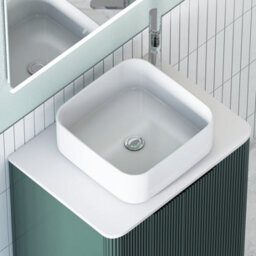 Royal Bathrooms Avenza 600mm Deep Moss Green Wall Hung Bathroom Countertop Vanity Unit 1 Drawer With Elena Basin - thumbnail 7