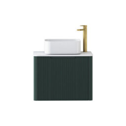 Royal Bathrooms Avenza 600mm Deep Moss Green Wall Hung Bathroom Countertop Vanity Unit 1 Drawer With Elena Basin - thumbnail 6