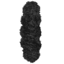 Beliani Faux Fur Rug Mamungari Black 60 X 180 Cm - thumbnail 1