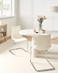 Beliani Set Of 2 Marshall Transparent Cantilever Dining Chairs, Off-White - thumbnail 2