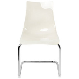 Beliani Set Of 2 Marshall Transparent Cantilever Dining Chairs, Off-White - thumbnail 5