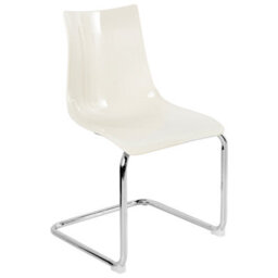 Beliani Set Of 2 Marshall Transparent Cantilever Dining Chairs, Off-White - thumbnail 4