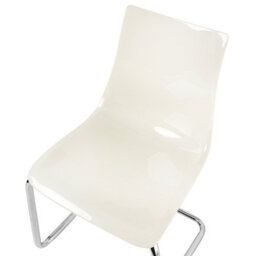 Beliani Set Of 2 Marshall Transparent Cantilever Dining Chairs, Off-White - thumbnail 7