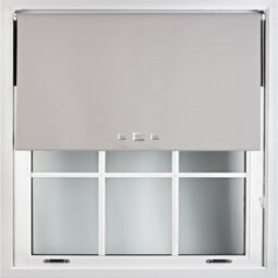 Furnished Blackout Roller Blinds With Triple Square Eyelets And Metal Fittings- Grey Trimmable (W)160Cm (L)210Cm