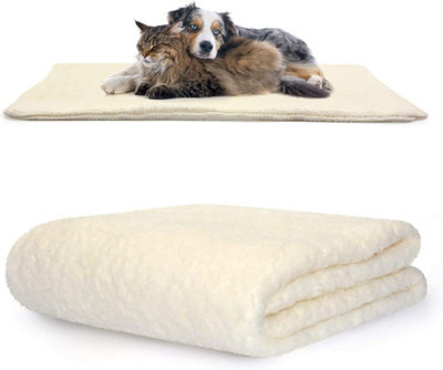 Snug Rug Pet Blankets - Cat & Dog Sherpa Fleece Blanket - Medium 120 X 88Cm, Cream - image 1