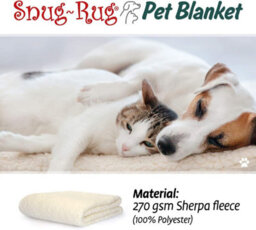 Snug Rug Pet Blankets - Cat & Dog Sherpa Fleece Blanket - Medium 120 X 88Cm, Cream - thumbnail 5