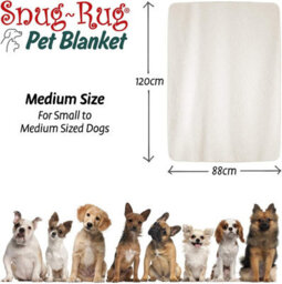 Snug Rug Pet Blankets - Cat & Dog Sherpa Fleece Blanket - Medium 120 X 88Cm, Cream - thumbnail 4