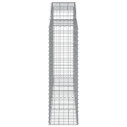 Berkfield Durable Arched Gabion Baskets 7 Pcs 200X50X140/160 Cm Galvanised Iron - thumbnail 5